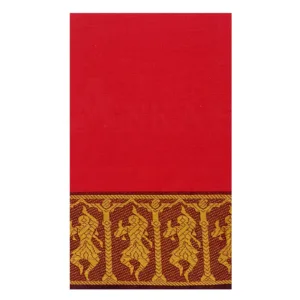 Classical Dance Practice Saree(Red With Brown& Yellow Doll)