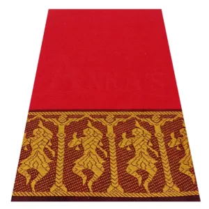 Classical Dance Practice Saree(Red With Brown& Yellow Doll)