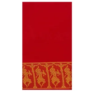 Classical Dance Practice Saree(Red With Yellow Doll)