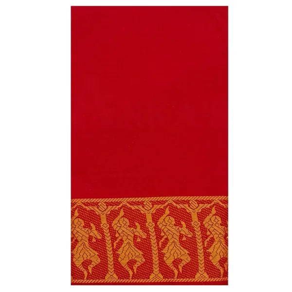 Classical Dance Practice Saree(Red With Yellow Doll)