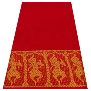 Classical Dance Practice Saree(Red With Yellow Doll)