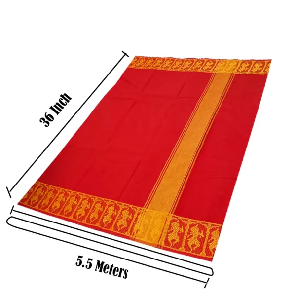 Classical Dance Practice Saree(Red With Yellow Doll)