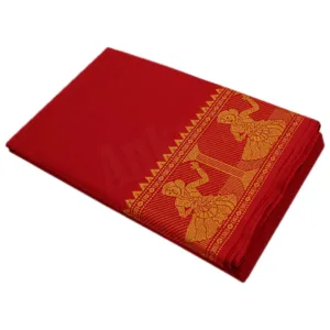 Classical Dance Practice Saree(Red With Yellow Sitting Doll)