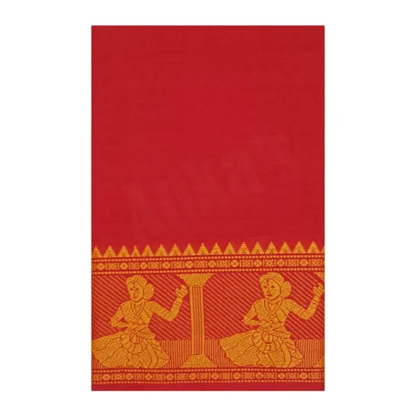 Classical Dance Practice Saree(Red With Yellow Sitting Doll)