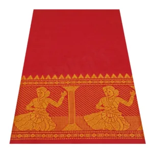 Classical Dance Practice Saree(Red With Yellow Sitting Doll)