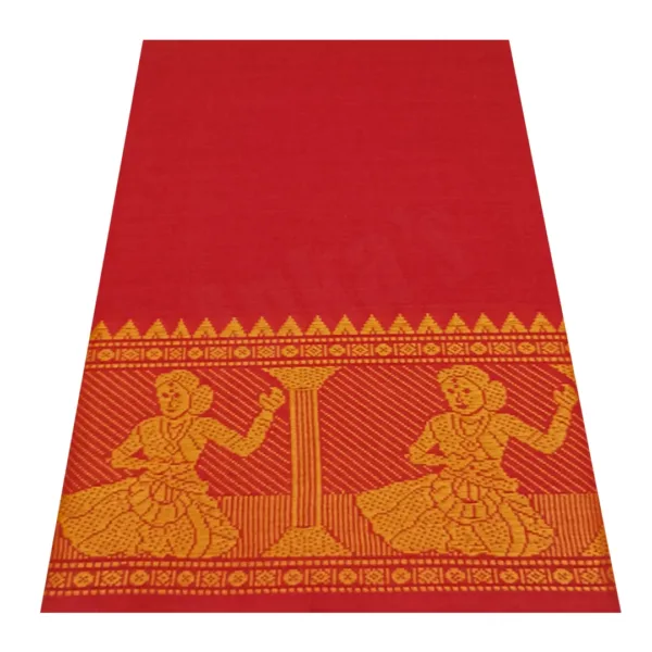 Classical Dance Practice Saree(Red With Yellow Sitting Doll)