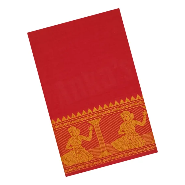 Classical Dance Practice Saree(Red With Yellow Sitting Doll)