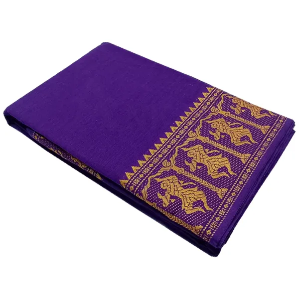 Classical Dance Practice Saree(Violet With Yellow Temple Doll)