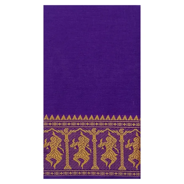 Classical Dance Practice Saree(Violet With Yellow Temple Doll)