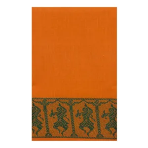 Classical Dance Practice Saree(Cross Orange With Green Doll)