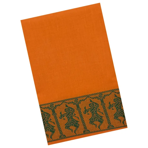 Classical Dance Practice Saree(Cross Orange With Green Doll)