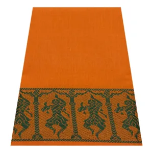 Classical Dance Practice Saree(Cross Orange With Green Doll)