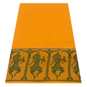 Classical Dance Practice Saree(Gold With Green Doll)