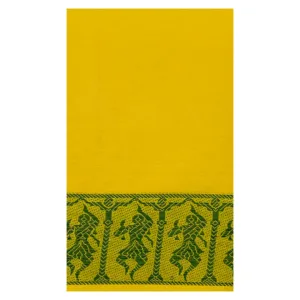 Classical Dance Practice Saree(Lemon With Green Doll)