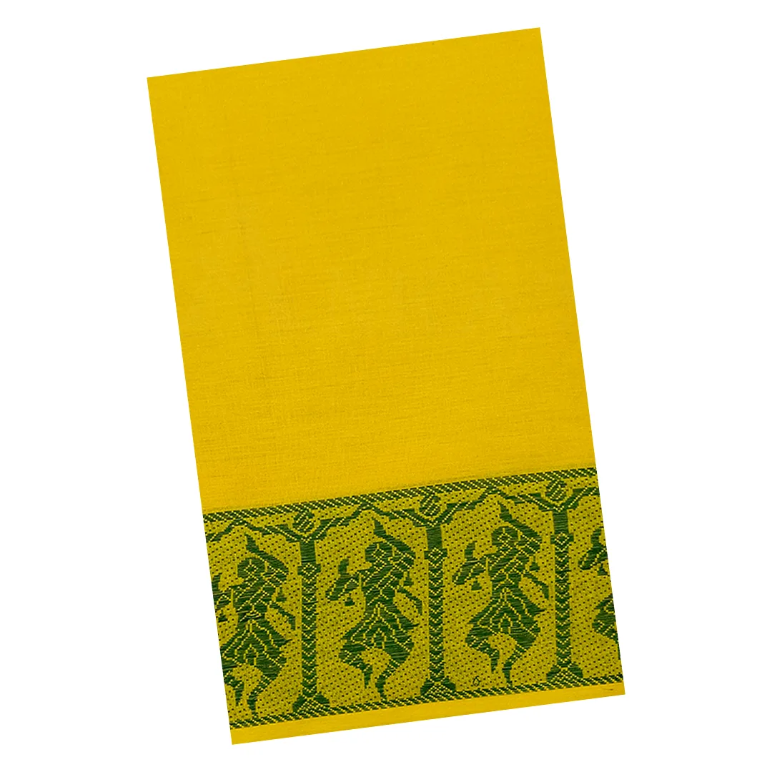 Classical Dance Practice Saree(Lemon With Green Doll)