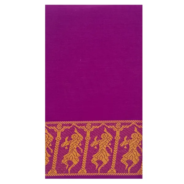 Classical Dance Practice Saree(Magenta With Gold Doll)