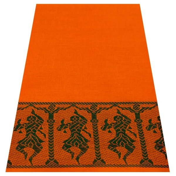 Classical Dance Practice Saree(Orange With Green Doll)