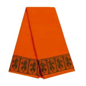 Classical Dance Practice Saree(Orange With Green Doll)