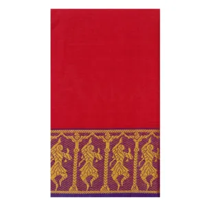 Classical Dance Practice Saree(Red With Blue & Yellow Doll)