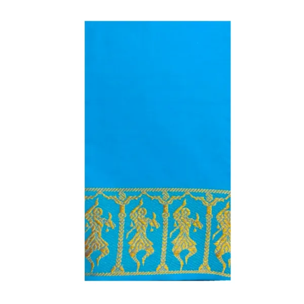 Classical Dance Practice Saree(Sky Blue With Yellow Doll)