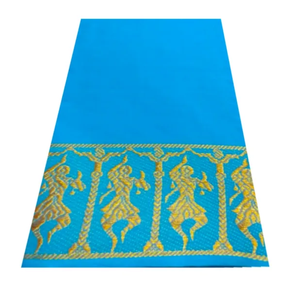 Classical Dance Practice Saree(Sky Blue With Yellow Doll)