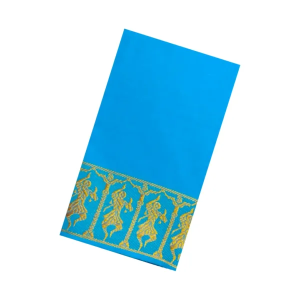 Classical Dance Practice Saree(Sky Blue With Yellow Doll)