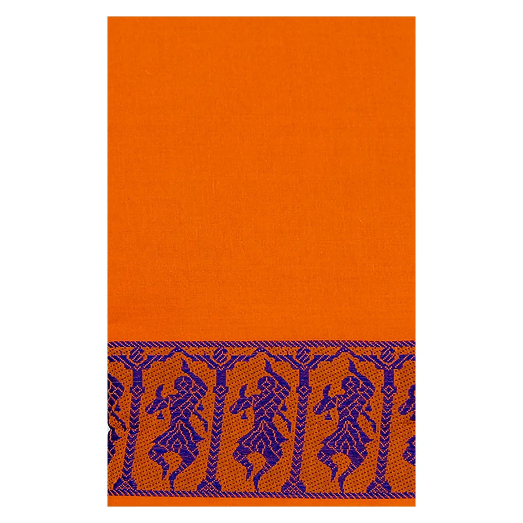 Classical Dance Practice Saree(Orange With Blue Doll)