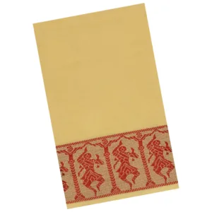 Classical Dance Practice Saree(Cream With Red Doll)