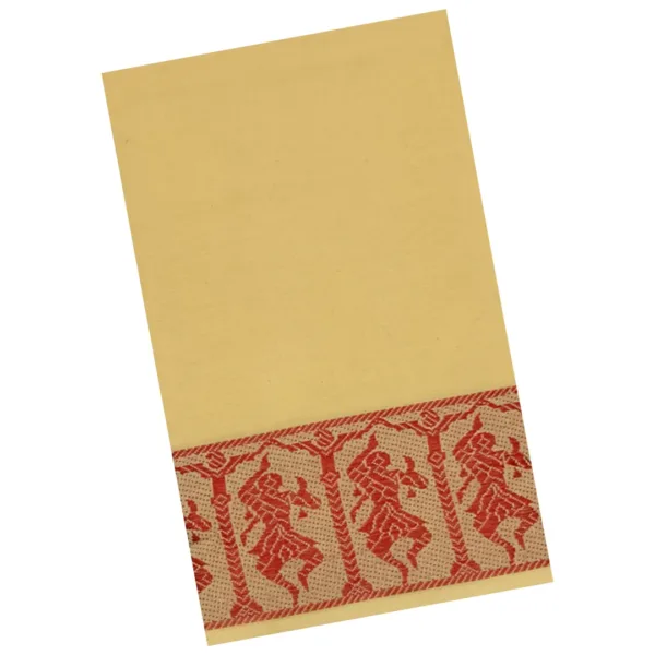 Classical Dance Practice Saree(Cream With Red Doll)