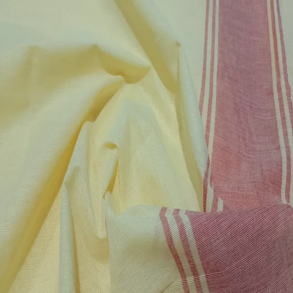 Classical Dance Practice Saree(Cream With Red Doll)