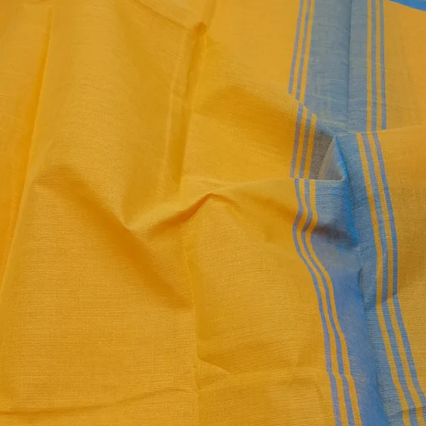 Classical Dance Practice Saree(Gold With A Blue Plain)