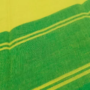 Classical Dance Practice Saree(Lemon With Green Plain)