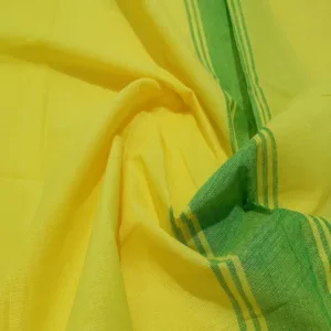 Classical Dance Practice Saree(Lemon With Green Plain)