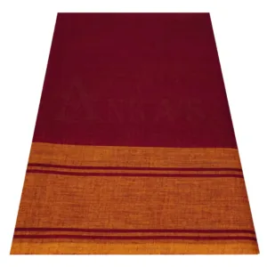 Classical Dance Practice Saree(Maroon With Gold Plain)