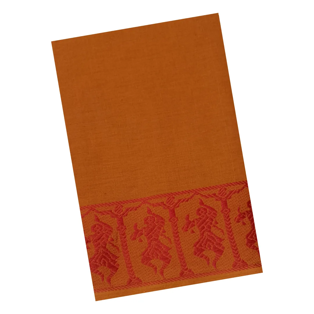Classical Dance Practice Saree(Mustard With Red Doll)