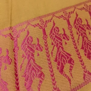 Classical Dance Practice Saree(Mustard With Red Doll)
