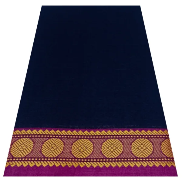 Classical Dance Practice Saree(Navy Blue With Magenta&Gold Colour Rudrakshi)