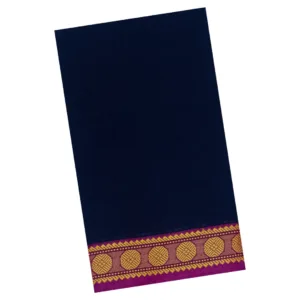 Classical Dance Practice Saree(Navy Blue With Magenta&Gold Colour Rudrakshi)
