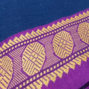 Classical Dance Practice Saree(Navy Blue With Magenta&Gold Colour Rudrakshi)