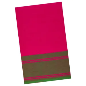 Classical Dance Practice Saree(Pink With Green Plain)