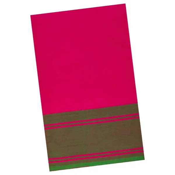 Classical Dance Practice Saree(Pink With Green Plain)