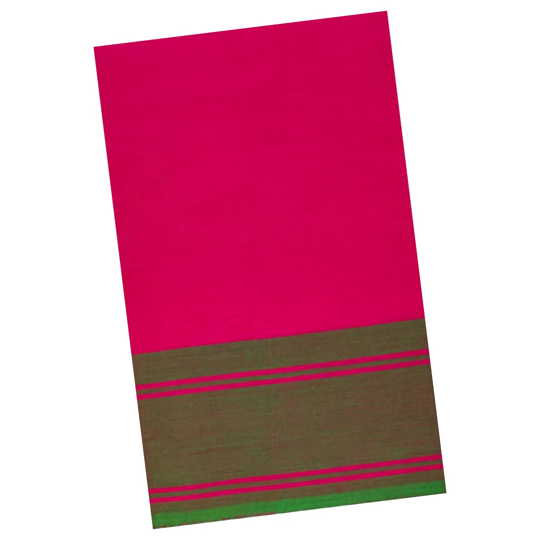 Classical Dance Practice Saree(Pink With Green Plain)