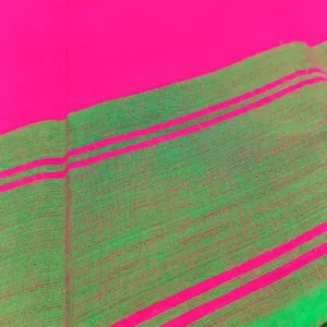 Classical Dance Practice Saree(Pink With Green Plain)