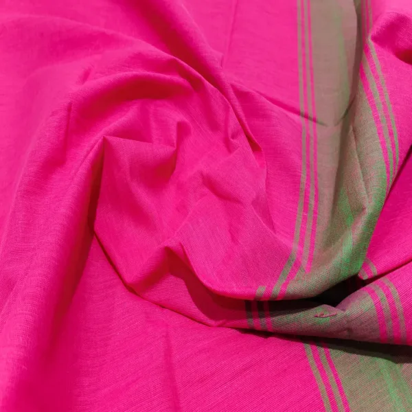 Classical Dance Practice Saree(Pink With Green Plain)
