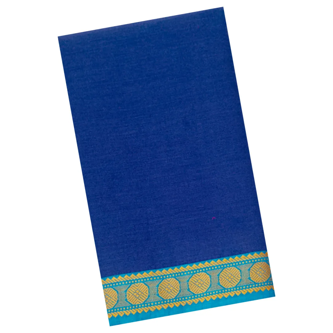 Classical Dance Practice Saree(R Blue With A Blue&Gold Rudrakshi) 01