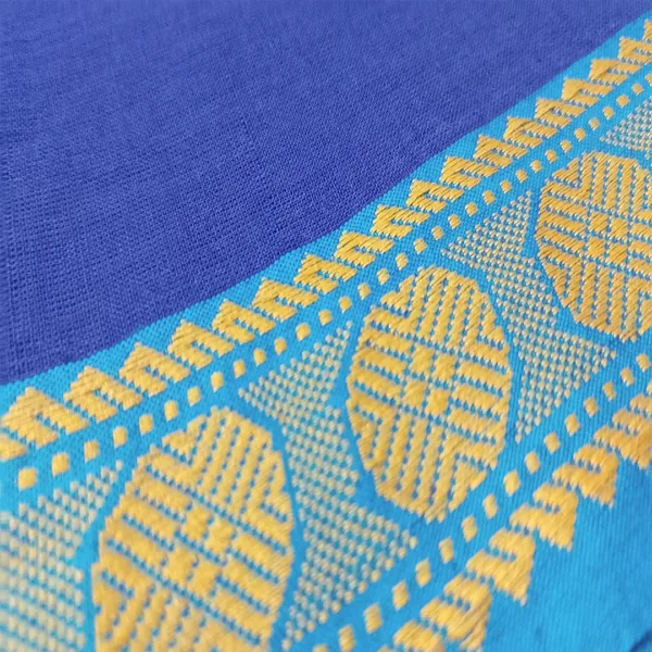 Classical Dance Practice Saree(R Blue With A Blue&Gold Rudrakshi) 01