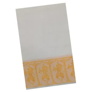 Classical Dance Practice Saree(White With RYellow Doll)