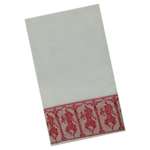 Classical Dance Practice Saree(White With Red Doll)
