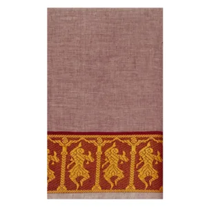 Classical Dance Practice Saree(Biscuit With Maroon & Gold Doll)