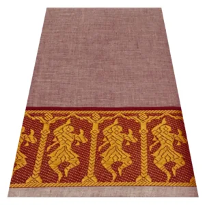 Classical Dance Practice Saree(Biscuit With Maroon & Gold Doll)